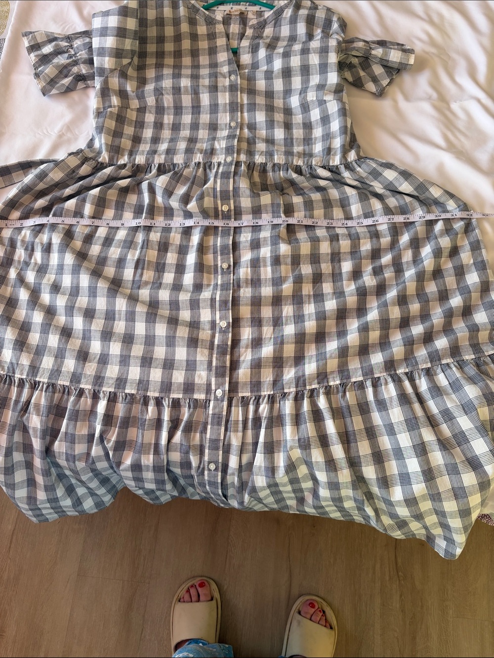 Barbour Gray and White Gingham Long Sleeve Maxi Dress with Waist Tie - Picture 10 of 12